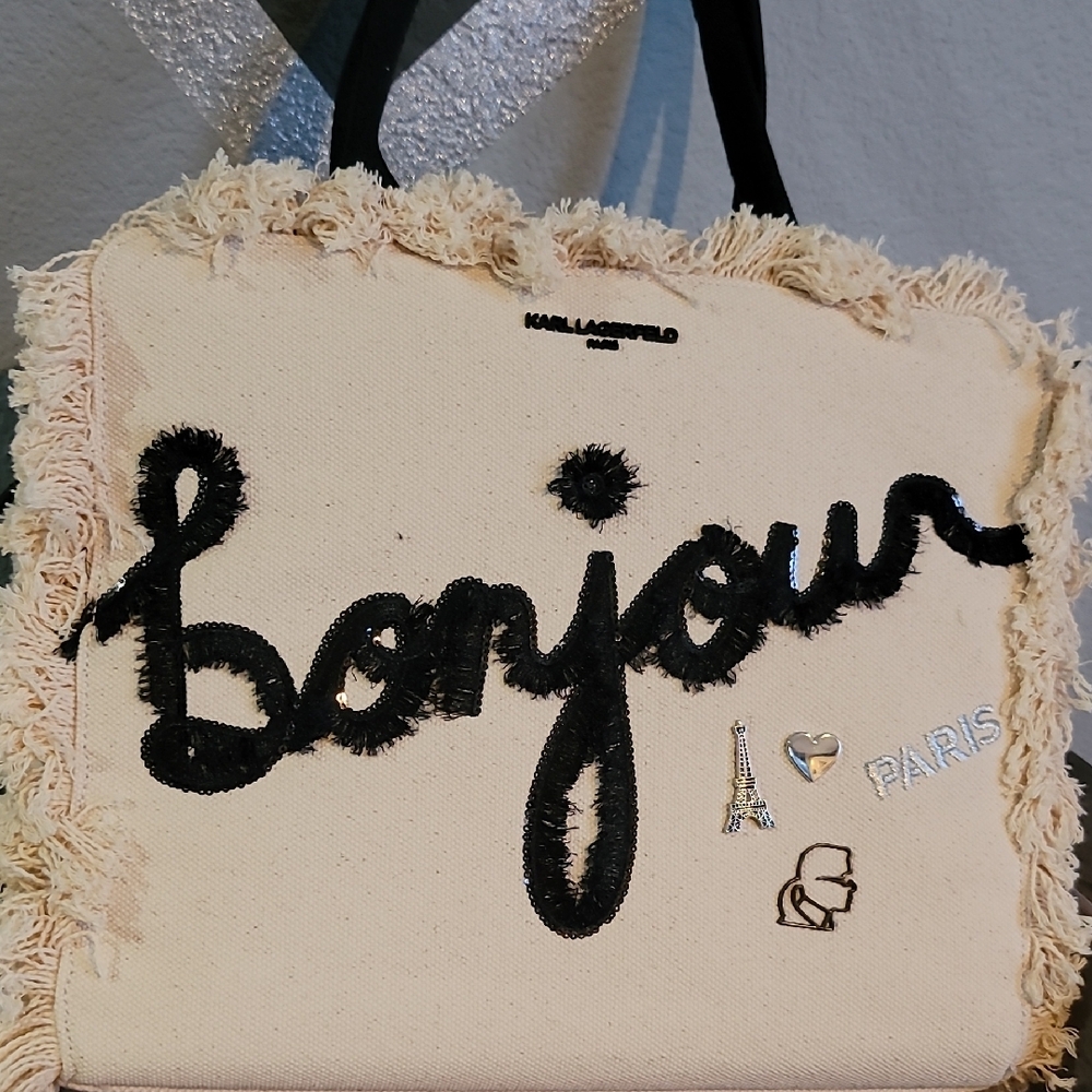 Karl Lagerfeld Cream and Black Women's Bag
